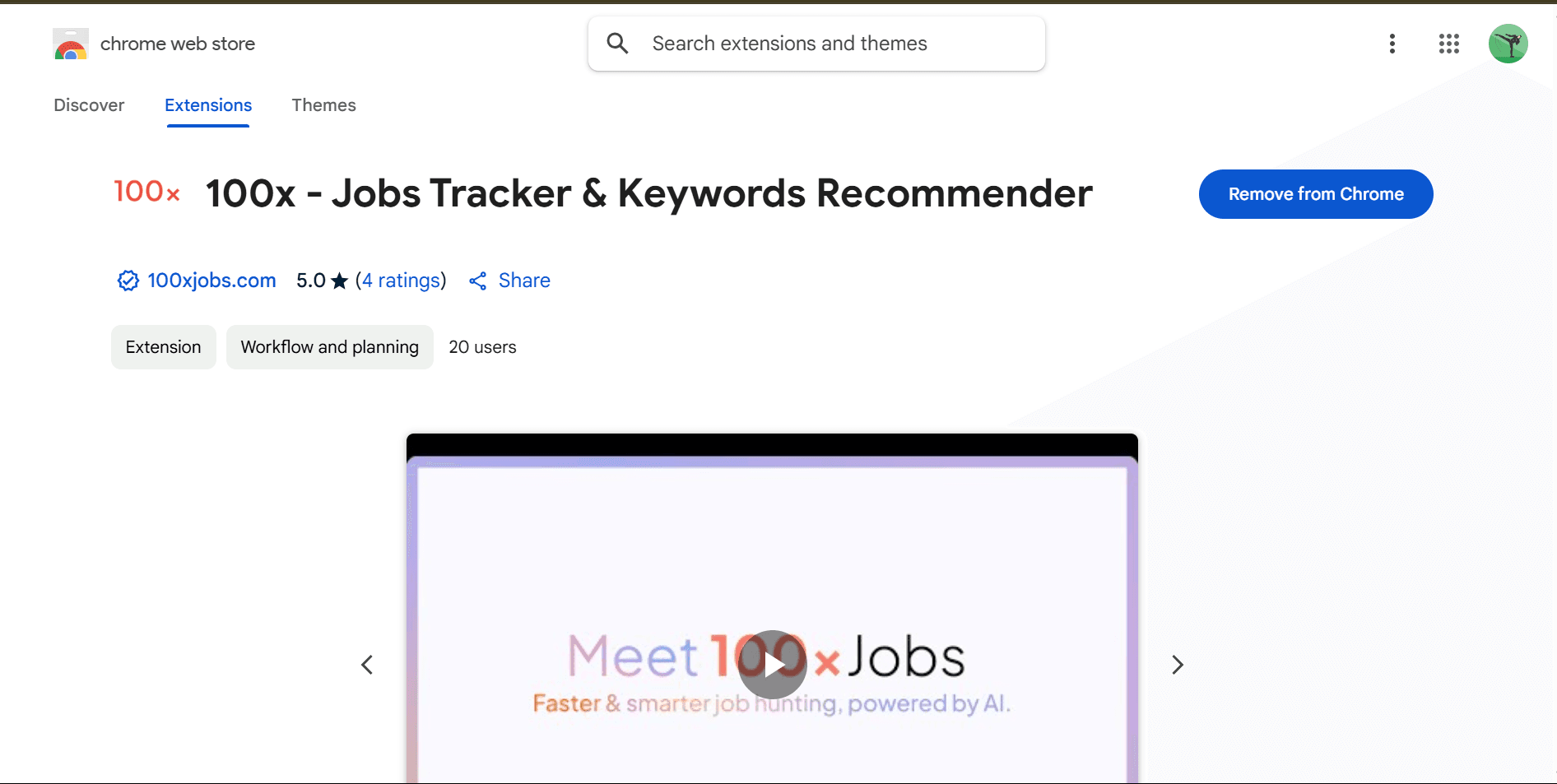 100xjobs Extension